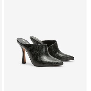 Express Snakeskin asymmetrical Mules